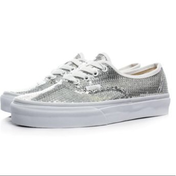 vans silver shoes